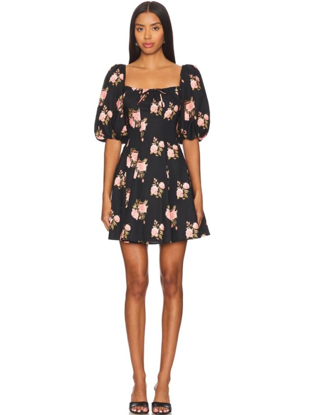 Selkie The Mini Day Dress Night Rose Dark Floral-sz XS